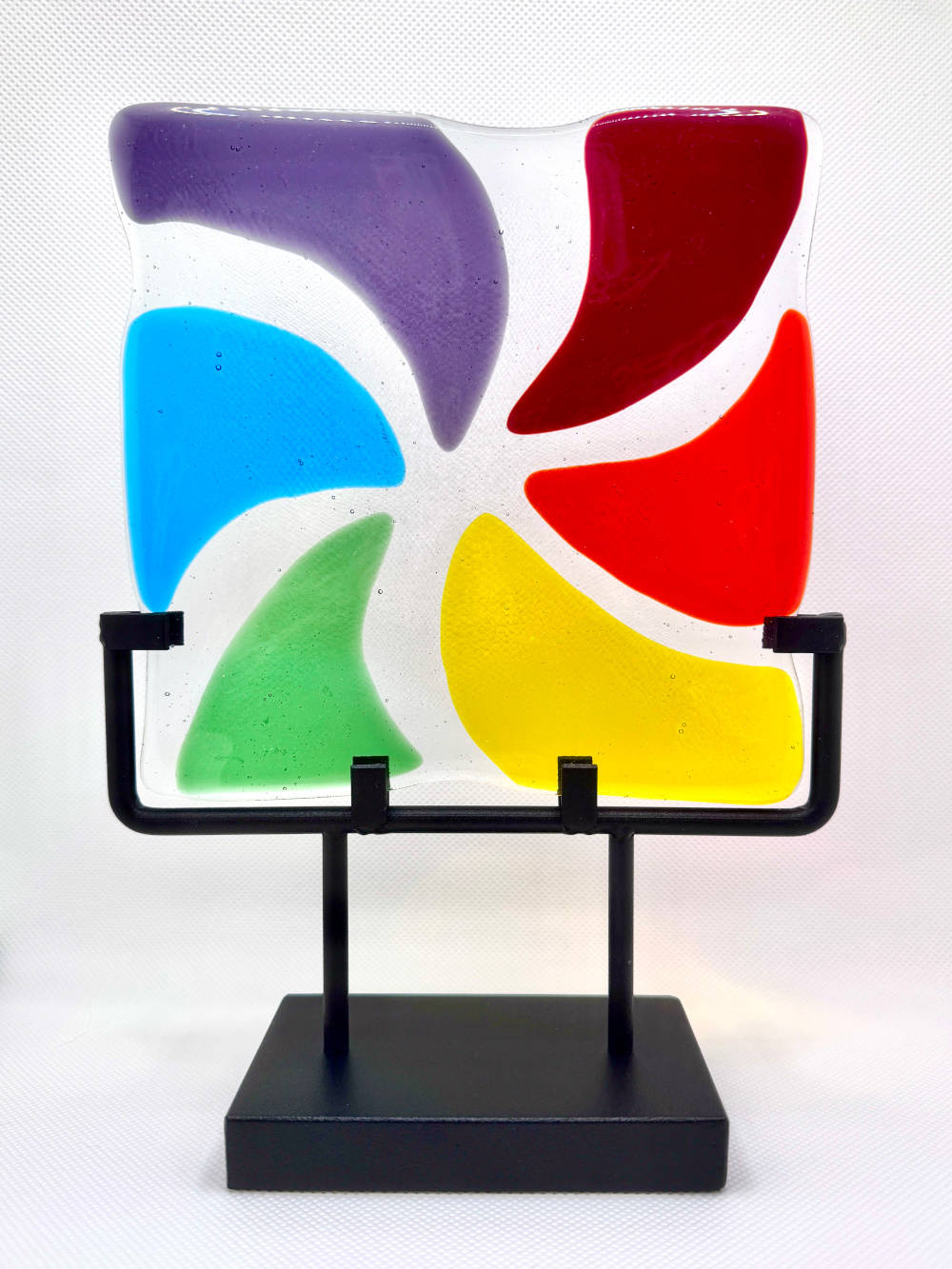swirled rainbow glass art